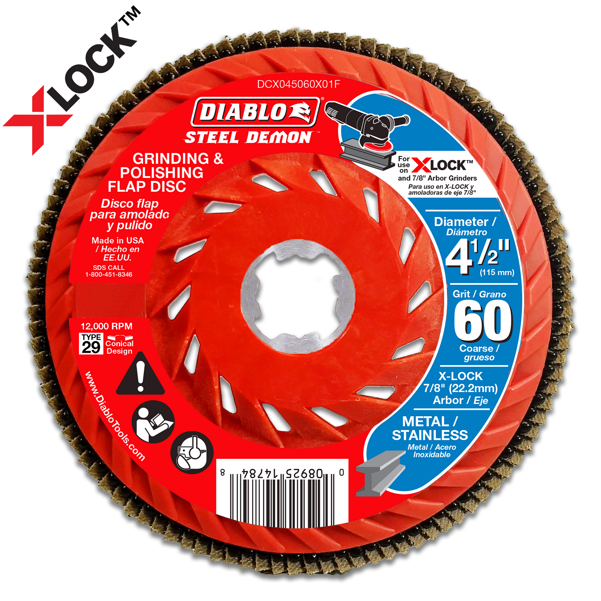 4-1/2 in. 60-Grit Flap Disc for X-Lock and All Grinders