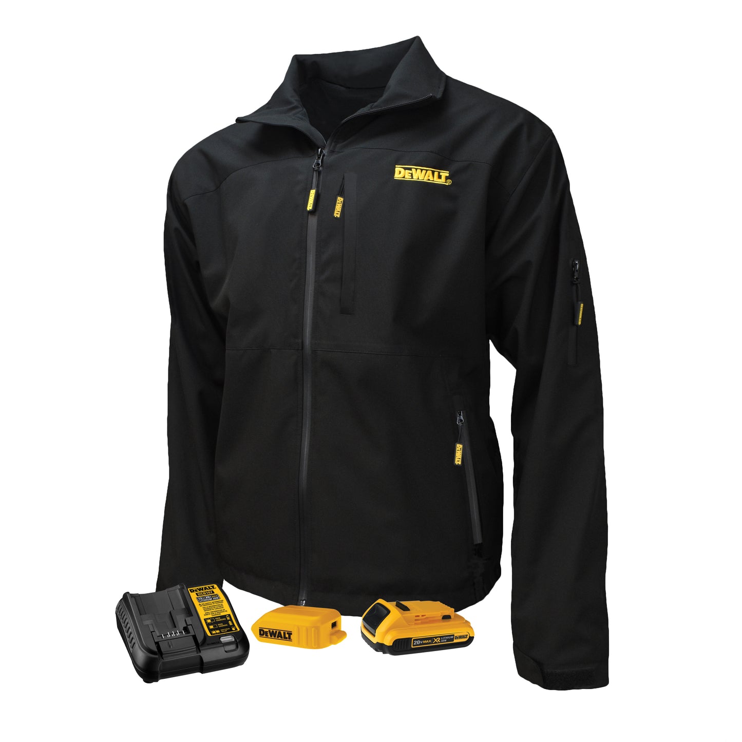 DEWALT® Men's Heated Structured Soft Shell Jacket Kitted Black
